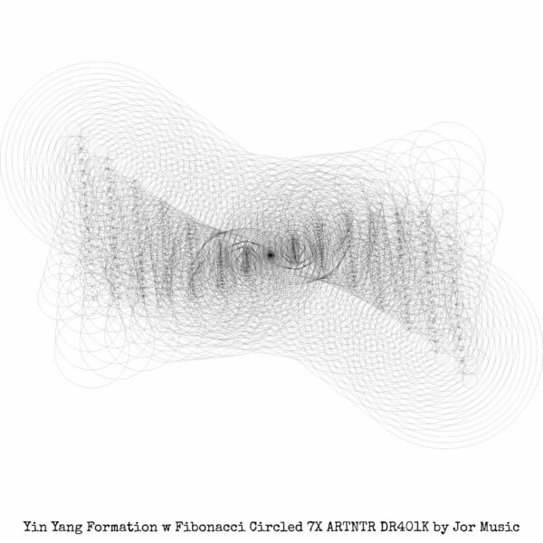 Yin Yang Formation w Fibonacci Circled 7X ARTNTR DR401K by Jor Music - Printable Fine Art On Sale